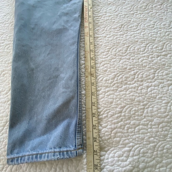 Topshop Moto Mom Jeans Light Wash High Waisted 100% Cotton Rigid Jeans Size 32 - Picture 11 of 11
